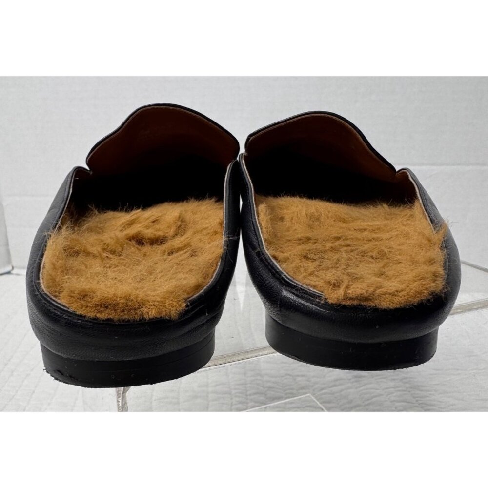 Coach Sienna Sherpa Black Leather Slip-on Slides Mules 6.5 - Picture 8 of 9